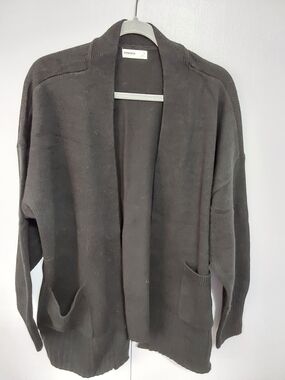 Sonoma Shawl-Collar Knit Cardigan - Charcoal Gray